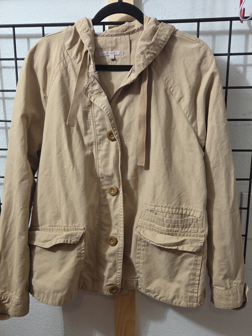*GAP Beige Hooded Bomber Jacket